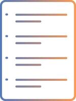 icono de gradiente de línea de lista de tareas vector