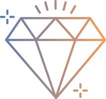 Diamond Line Gradient Icon vector