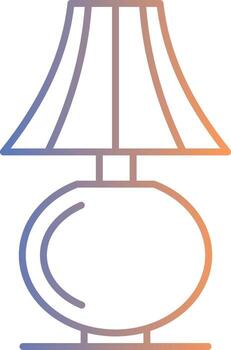Table Lamp Line Gradient Icon vector