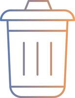 Dustbin Line Gradient Icon vector