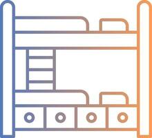 Bunk Bed Line Gradient Icon vector