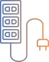 Extension Cord Line Gradient Icon vector