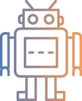 Robot Line Gradient Icon vector