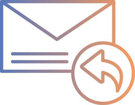 icono de gradiente de línea de respuesta vector