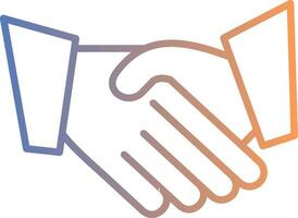 Hand Shaking Line Gradient Icon vector