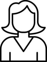 Female Avatar Line Gradient Icon vector