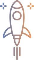 Rocket Line Gradient Icon vector