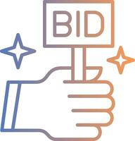 Bid Line Gradient Icon vector