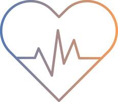 Heart Beat Line Gradient Icon vector