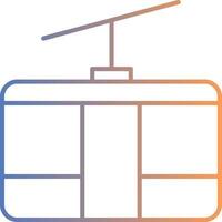 Cableway Line Gradient Icon vector