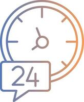 24 Hours Line Gradient Icon vector