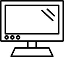 icono de gradiente de línea de monitor vector