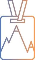 Ski Pass Line Gradient Icon vector