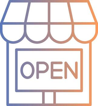 Open Line Gradient Icon vector