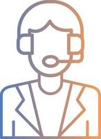 Customer Service Line Gradient Icon vector