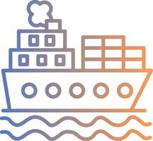 Shipping Line Gradient Icon vector