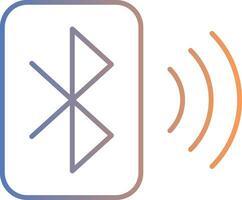 icono de degradado de línea de bluetooth vector