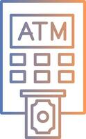 Atm Machine Line Gradient Icon vector