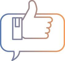 Positive Comment Line Gradient Icon vector