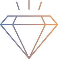 icono de degradado de línea de diamante vector