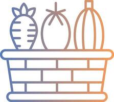 Vegetable Basket Line Gradient Icon vector