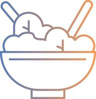 Salad Bowl Line Gradient Icon vector