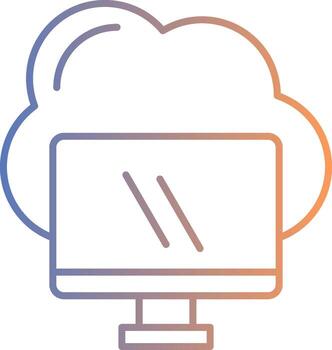 Computing Line Gradient Icon vector