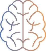 Brain Line Gradient Icon vector