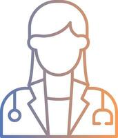 Female Doctor Line Gradient Icon vector