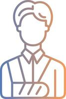 Bandaged Person Line Gradient Icon vector