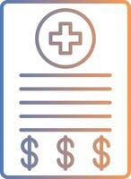 Medical Bill Line Gradient Icon vector