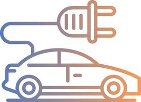 Electric Car Line Gradient Icon vector
