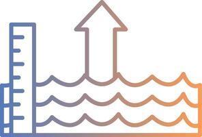 Sea Level Rise Line Gradient Icon vector