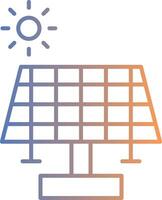 icono de gradiente de línea de panel solar vector