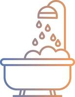 Bathtub Line Gradient Icon vector