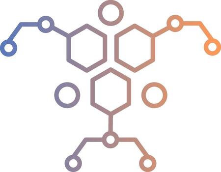 Molecule Line Gradient Icon vector