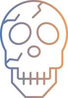 Skull Line Gradient Icon vector