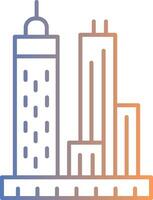 Skyscrapers Line Gradient Icon vector