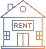 House for Rent Line Gradient Icon vector
