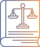 Law Book Line Gradient Icon vector