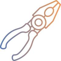 Pliers Flat Line Gradient Icon vector