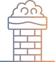 Chimney Top Line Gradient Icon vector