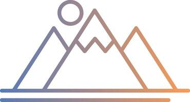 Mountain Line Gradient Icon vector