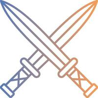 Two Swords Line Gradient Icon vector