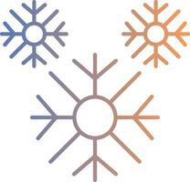 icono de gradiente de línea de copo de nieve vector