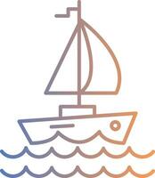 Yacht Line Gradient Icon vector