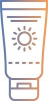 icono de gradiente de línea de protección solar vector