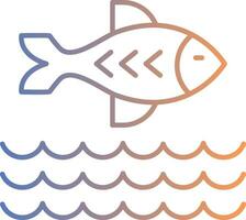 Fish Line Gradient Icon vector