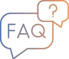 Faq Line Gradient Icon vector