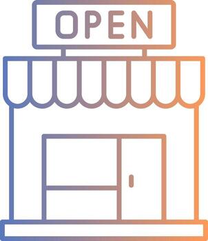Open Line Gradient Icon vector